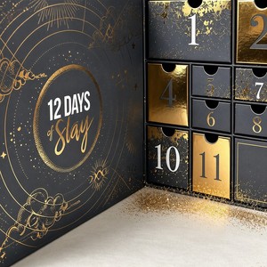Calendario <span class=keywords><strong>de</strong></span> Adviento <span class=keywords><strong>de</strong></span> Lujo '12 Días <span class=keywords><strong>de</strong></span> Slay', Diseño Celestial con Lámina Dorada, Caja <span class=keywords><strong>de</strong></span> Belleza con Cajones, Embalaje <span class=keywords><strong>de</strong></span> Papel para Venta al Por Mayor, Marca Privada OEM - Product Image 4