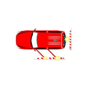 Protecteur de pare-chocs de garage pour voiture, 38x16x7cm, autocollants de voiture rayés rouge et blanc - Product Image 1