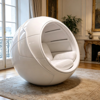 Fauteuil lounge monobloc en fibre de verre ultra-brillant, design capsule spatiale en forme d'œuf, pour usage domestique et de loisirs