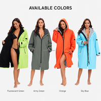 Jubah Ganti Tahan Air Premium Berlapis Sherpa, Parka Renang untuk Berselancar, Berenang, Cuaca Dingin, OEM Label Pribadi