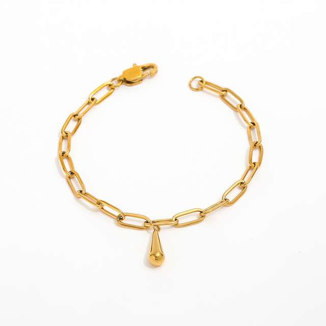 Vintage Link Waterdrop Charm Bracelet Stainless Steel Bracelet Wholesale Drop Shipping Supplier