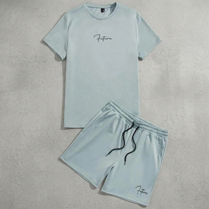 Ensemble de shorts pour hommes en coton tricoté 100% de haute qualité, 240 g/m², séchage rapide, imprimé numérique, 2 pièces, personnalisable en usine - Product Image 3