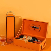 Caja de regalo de vino de 2 botellas portátil personalizada de lujo Papel de cartón de vino tinto con asa y relieve para whisky y refresco