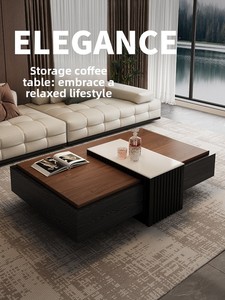 <span class=keywords><strong>Tavolino</strong></span> da Caffè in Legno Stile Antico con Spazio di Archiviazione per Arredamento Soggiorno, Nuovo Design Lussuoso e Leggero - Product Image 2