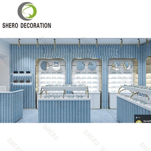 Hai mặt kính hiển thị <span class=keywords><strong>kiosk</strong></span> với an ninh Chuỗi móc hiện đại hiển thị quang học tủ cho cửa hàng Showcase - Product Image 2