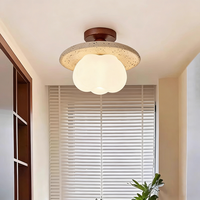 Vente en gros en ligne de luminaires de plafond LED en PVC en forme de fleur, style nordique Wabi-Sabi, jaune travertin, pour chambre d'enfant, salon