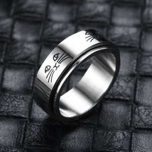Anel de ansiedade de aço inoxidável, para mulheres, lua, estrela, fiação giratória livremente, masculino, 2021 cristal - Product Image 2