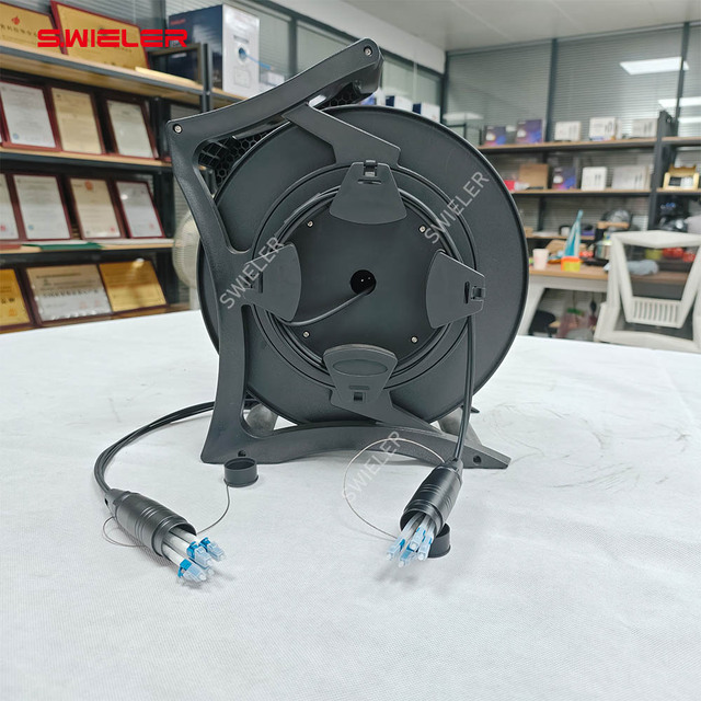 Custom 2/4/6/8 Channel Stage Concert Outdoor Armor Fiber Optic Cable with Reel Stand Long 50/100/300/500 Meter Fiber Patch Cable