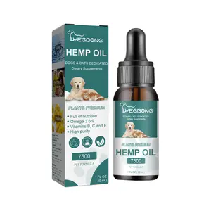 Hot Selling Pet Hemp Oil Drops Stress Anxiety Relief Improve Appetite Skin Coat Dogs Cats Dietary Supplements