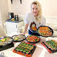 Paquete Sunzza, cubierta antivaho desechable personalizada, blíster de plástico de grado alimenticio para mascotas, embalaje de comida para llevar sushi para fiesta