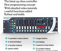 Console d'éclairage DMX 192 canaux Pknight Modèle 192-c, protection IP65, pour source lumineuse LED, panneau d'éclairage simple pour scène