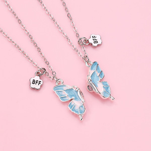 Collar con Colgante de Corazón Magnético en Oferta, Collar con Colgante de Corazón con Esmalte para Parejas, Mejores Amigos para Siempre, Collar BFF - Product Image 2