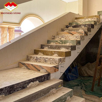 Personnalisation de la couleur et du design des escaliers, escaliers en marbre de luxe pour villa, hôtel, boutique, marches d'escalier en granit pour extérieur
