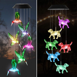 ไฟ LED พลังงานแสงอาทิตย์ IP65กลางแจ้งและให้พลังงานลมสำหรับตกแต่งสวนนกขนาดเล็กลูกบอล EVA สำหรับแขวนตกแต่งสวนที่มีสีสัน - Product Image 1