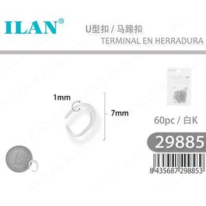 Fibbia a U Ilan 7mm Bianco K 60 pz per Perline da Abbigliamento - Product Image 3