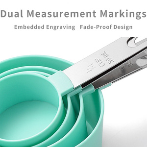 8-Piece PP Heat Resistant Dishwasher Safe <strong>Measuring</strong> <strong>Cups</strong> Spoons <strong>Set</strong> Stainless Steel Handles Double Scale Hang Hole Home Use 4 - Product Image 5