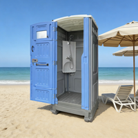 WC portable d'extérieur, toilettes mobiles préfabriquées publiques avec salle de douche, matériau HDPE, respectueux de l'environnement, pour une utilisation scolaire et en parc