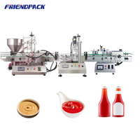 Machine de remplissage, de bouchage et d'étiquetage automatique de bureau Friendpack, machine de remplissage à pompe à piston pour cosmétiques et pâte de tomate