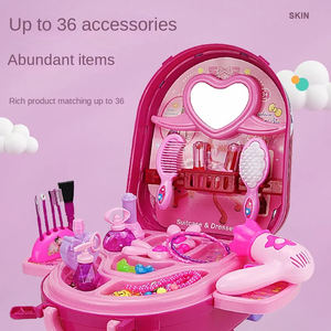 Ensemble de <span class=keywords><strong>maquillage</strong></span> pour enfants 3 en 1, cosmétiques pour filles, cosplay, coiffeuse princesse, rouge à lèvres, jouet de simulation, valise jouet, cadeau d'anniversaire - Product Image 6