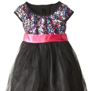 Pretty Girl Custom Made Brand Fancy Sleeveless Sequin Dress Clothing Manufacturer
