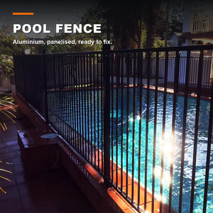Modern Simple Design Black Steel Pool Safety Fence Panels Fast Delivery Wholesale for Real Estate Swimming Area - Product Image 4