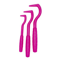 Kit de 3 outils anti-tiques et anti-acariens en plastique robuste, de tailles différentes, pour chats et chiens