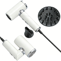 Sèche-cheveux mini pliable 1300W, double tension, ionique, avec diffuseur pour cheveux bouclés, contrôle des frisottis, idéal voyage, Brésil