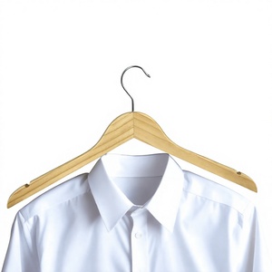 Cintre en bois avec crochet en acier inoxydable, design antidérapant pour vêtements, style minimaliste, utilisation dans le placard - Product Image 1