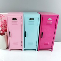 Boîte de rangement cosmétique portable mignonne et féminine en métal, mini armoire de rangement de bureau pour la maison, la chambre ou le bureau