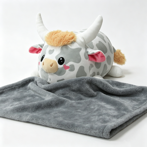 Custom Cow Plush Backpack Custom <b>Unicorn</b> Plush Backpack Spotted Cow Plush Backpack Cow Blanket Set Cute Cow Toy PP Cotton Filled - Product Image 4