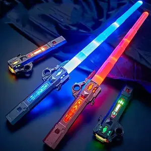 Лидер продаж, новый лазерный меч 2-в-1, креативная светящаяся игрушка, телескопическая светящаяся палочка, вспышка, креативная игрушка для детей