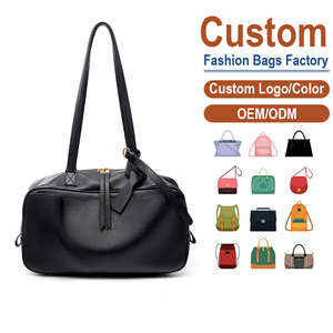 Sac à bandoulière en cuir de vachette pleine fleur noir, style décontracté, haut de gamme, grande capacité, pour le quotidien, personnalisation OEM - Product Image 1