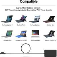 Chargeur d'ordinateur portable en gros 15V 4A 65W pour Microsoft Surface Pro 11, 10, 9, 8, 7+, 7, 6, 5, X, pour Windows Surface Laptop 7, 6, 5, 4, 3, 2, 1