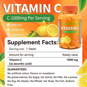 Natural Boost <b>Vitamin</b> <b>C</b> 1000mg <b>Tablets</b> 100 Count Gluten-Free Vegetarian Immune Support Supplement - Product Image 6