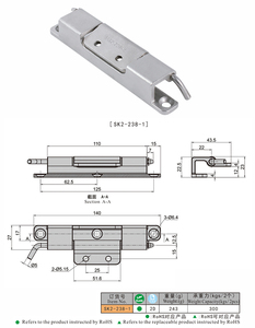SK2-238-1 Cerniera a Scomparsa Rimovibile in Acciaio <span class=keywords><strong>Inox</strong></span> 316 di Alta Qualità Resistente alla Corrosione per Attrezzature di Produzione al Litio - Product Image 6