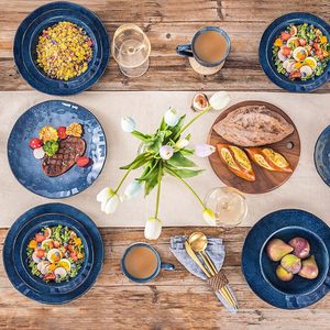 Juego de Vajilla de Cerámica de 16 Piezas con Efecto de Transformación en Horno, Plato Creativo para Bistec, Tazón para Ensalada y Taza para Uso Doméstico - Product Image 3