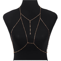 Chaîne de corps en cristal plaqué or 18 carats de luxe, tendance de la mode pour les mariages, les fêtes, alliage, vente chaude, fiançailles