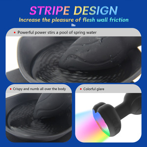 Nuevo Diseño LED, Tapón Anal de 10 Velocidades con Control Remoto Inalámbrico, Juguetes Anales Vibradores para Hombres - Product Image 4