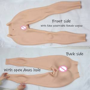 Costume de travesti Sissy, culotte en silicone artificiel avec coussinets pour les fesses et faux seins à col haut pour les transgenres - Product Image 5