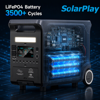 Générateur solaire Solarplay en gros, batterie de secours robuste 3840Wh, avec valise à roulettes, alimentation d'urgence pour la maison