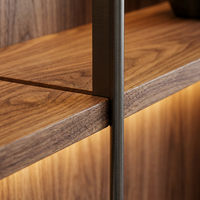Console TV intégrée haut de gamme en bois de noyer ISO, murale, multifonctionnelle, pour salon et chambre, espace architectural OEM