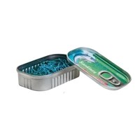 Boîte de conserve de sardines de qualité alimentaire avec couvercle réutilisable, boîte en étain personnalisée avec couvercle pour l'emballage de trombones et autres petits objets