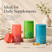 Pot en PET transparent 50g 100g 200g 300g 500g Col de 68 mm Standard Qualité alimentaire Sans BPA Paroi fine Pot en plastique Partenaire certifié Logo personnalisé