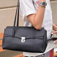 Nouveau Sac à Main Bandoulière de Luxe pour Femme 2026, Marque Célèbre, Cuir Véritable de Haute Qualité, Forme Oreiller, Fermeture à Verrou, Deux Fermetures