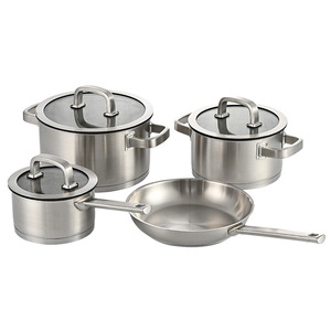 Chất lượng tuyệt vời nóng bán thép không gỉ <span class=keywords><strong>Cookware</strong></span> Set Tempered Glass nắp lò an toàn tất cả các stovetops sử dụng bền xây dựng - Product Image 1