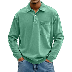 Camisa de Manga Larga para Hombre, Nueva Colección 2026, Antiarrugas, Estilo Casual Elegante, con Bolsillo, Color Sólido - Product Image 2