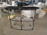Comptoir/présentoir de stand pop-up en aluminium de bonne qualité Promotion Table Logo imprimé disponible avec flanelle pour salon professionnel