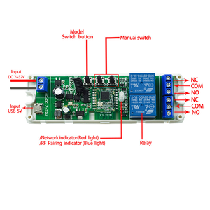 Dc 7V 12V 24V 2CH không dây nhích tự khóa mô-đun tiếp sức tự làm tuya Công tắc thông minh Wifi điều khiển từ xa nhà thông minh - Product Image 4