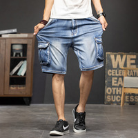 Shorts en jean multi-poches amples pour hommes, style japonais, grande taille, vêtements de travail, jorts cargo pour hommes, vente en gros