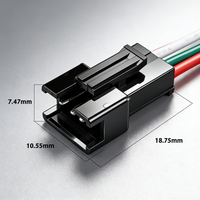 Connecteur à sertir JST SM 3 broches mâle/femelle pour câble électrique d'ordinateur/moto avec conducteur en cuivre étamé pour éclairage LED
